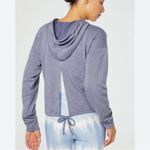 Wildfox  Hooded Pullover Drawstring Waist Open Back Gray Blue‎ Size Medium New Photo 1