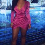 House Of CB House‎ Of CB 'Nelinha’ Hot Pink Gathered Tux Wrap Mini Dress Women’s Small $259 Photo 3