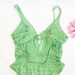 Becca Color Play Crochet Lace One Piece Swimsuit Matcha Mint Green Extra Large Photo 6