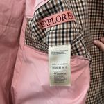 Scotch & Soda  Anthropologie Double-Breasted Brown Plaid Tailored Blazer‎ Large Photo 8