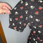 Commense Floral Midi Dress Short Sleeve Wrap Style Black Red Flowers M Size M Photo 2