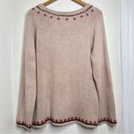 Fashion Bug Vintage  Wool Blend Sweater Women’s XL Tie Neck Boho Beige Photo 3