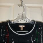 White Stag  Black Christmas Applique Ugly Christmas Sweater M Photo 2