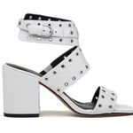 Rebecca Minkoff Designer WHITE Grommet Chunky Block Heels 5 or 6 Photo 5