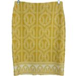New York Clothing Company Mustard Yellow Printed Pencil Skirt~Size M Gold Size M Photo 0