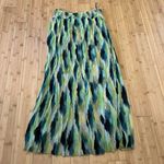 Venus Blue and Green Pleated Maxi Skirt Photo 0