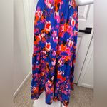 Pretty Garden Floral Maxi Dress in Blue and Red. #107 Size L Photo 6