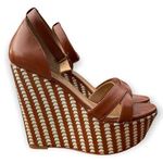 Pour La Victoire Italian Made Leather Soled Platform Wedges Size 6 Photo 0