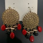 Black Bead Aldina red  earrings Photo 1
