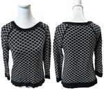 Philosophy  Black and White Diamond Print Knit 3/4 Sleeve Women's Sweater Size S Photo 1