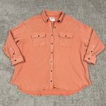 Aerie  Lumberjane Shirt Womens Small Waffle Knit Saturn Peach Orange Oversized Photo 0
