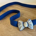 Blue Vintage 1970s Bow Strap Style Belt Size Large Photo 7