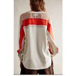 We The Free  Roadside Tee Orange Cream Pullover Swiss Dot Mesh‎ Balloon Sleeves Photo 1