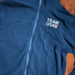 Team USA Unisex Adult’s Large Navy Blue Fleece Full Zip Olympic Jacket Gorpcore Photo 9
