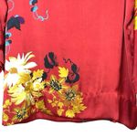 Soft Surroundings  Women’s Fantasia Floral Silky Pullover Blouse Red Size Small Photo 3