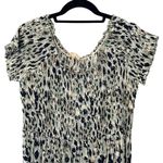 Mystree Womens Animal Print Smocked Slit Summer Maxi Dress Black Green Large Photo 1