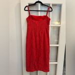 Fame and Partners The Max Midi Dress in Red Lace Sheath Chic Cocktail Size 8 Med Photo 5