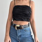 Love j Black ruched cami crop top Photo 3