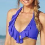 ✨Kenneth Cole Reaction Ruffled Halter Bikini Top✨ Blue Size undefined Photo 1
