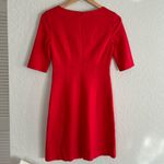 Trina Turk  Tomato Red Button Flap Dress Short Sleeve Office Spring Career Prep Photo 3
