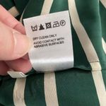 Whistles Size 2 Border Stripe Dress Silk Twist Back Fit & Flare V Neck Green Photo 6