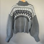 H&M Pringle of Scotland x Gray Fair Isle Mock Neck Knit Pullover Sweater Small Photo 10