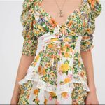 For Love & Lemons  Rosalyn Mini Dress in Green (size S ) NWT Photo 7