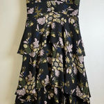 ALC Frank A.L.C “Hayley” tiered floral/black midi dress Women Sz 6 Tiered Silk Midi Dress Photo 0