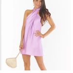 Show Me Your Mumu Jasmine Halter Mini Dress Lilac Luxe Satin Photo 3