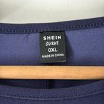 SheIn  Curve Peplum Top 0XL Navy Blue Flutter Sleeve Stretch‎ Photo 2