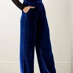FRNCH Blue Wide Leg Jumpsuit with Belted Waist Photo 0