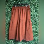 Madewell  - Diamond Jacquard Drawstring Midi Skirt W/ Pockets | Rust - Large -New Photo 5