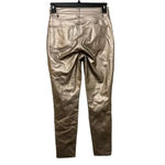EXPRESS Metallic Faux Leather Jeans Pants Size 4R Pewter Pleather Club Holiday Photo 1