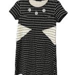 ZARA Black and White Work Dress Flowers with Blue detailing Corpcore Short Dress Photo 0