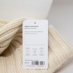 Athleta NEW Ribbed Pom Pom Knit Stretch Beanie Winter Hat Ivory OS Photo 5