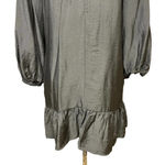 & Other Stories & Other Stories Dress Long Balloon Sleeve Ruffle Hem Drop Waist Black Size US 4 Photo 4