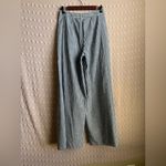 Lulus NWT  Wide Leg Slit Pin Stripe Pant Sz M Blue‎ White Photo 1