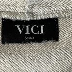 VICI Small Hooded Sweatshirt Hoodie Dolman Sleeve Step Hem Sparkly Gray Stretch Photo 6