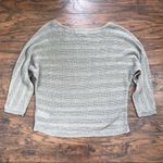 Tahari • dolman sleeve linen pullover sweater open weave beige green lightweight Photo 7