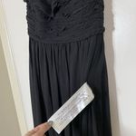 Dress the Population NEW!  Aura Bandeau halter high slit chiffon black gown large Photo 4