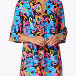 Jude Connally Kerry Colorful Floral Print Shift Dress Pockets Women’s Size XL Blue Photo 0