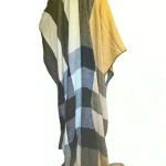 Akira  Boho Plaid Pleated Kimono long Maxi Poncho.   A36 Photo 3