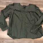 Lee  Camo Green Boho Style Women’s Blouse Size XL Photo 4