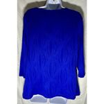 Absolutely Famous Graphic Royal Blue & Black Print Blouse Size XL Photo 1