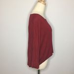 Mezzanine Red Crew Neck High Low Shirt Small Photo 2