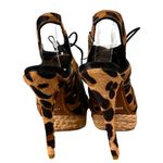 Schutz Ashley Animal Print Calf Hair Stiletto Espadrille Heels Women's 6 B Photo 4
