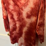 Jaclyn Smith  Rust Floral Tie-Dye V-Neck Blouse Photo 3