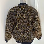 Jones New York Sz: M Bomber Jacket Gold Scroll-like All Over Abstract Pattern. Photo 1