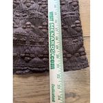 Worthington Stretch Women Size Medium Embroidered‎ Short Sleeve Office Career Brown Photo 3