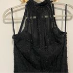 Laurence Kazar  Vintage Black Silk Fully Beaded Maxi Dress size Small Photo 7